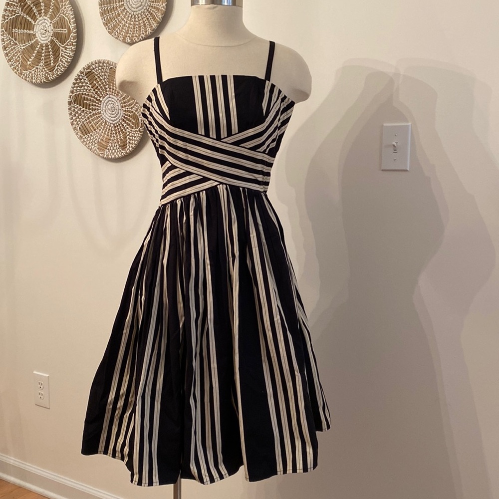 Anthropologie Black and White Striped Dress